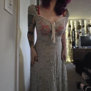 Urban Outfitters Whimsical Lace Midi Sun Dress Md
